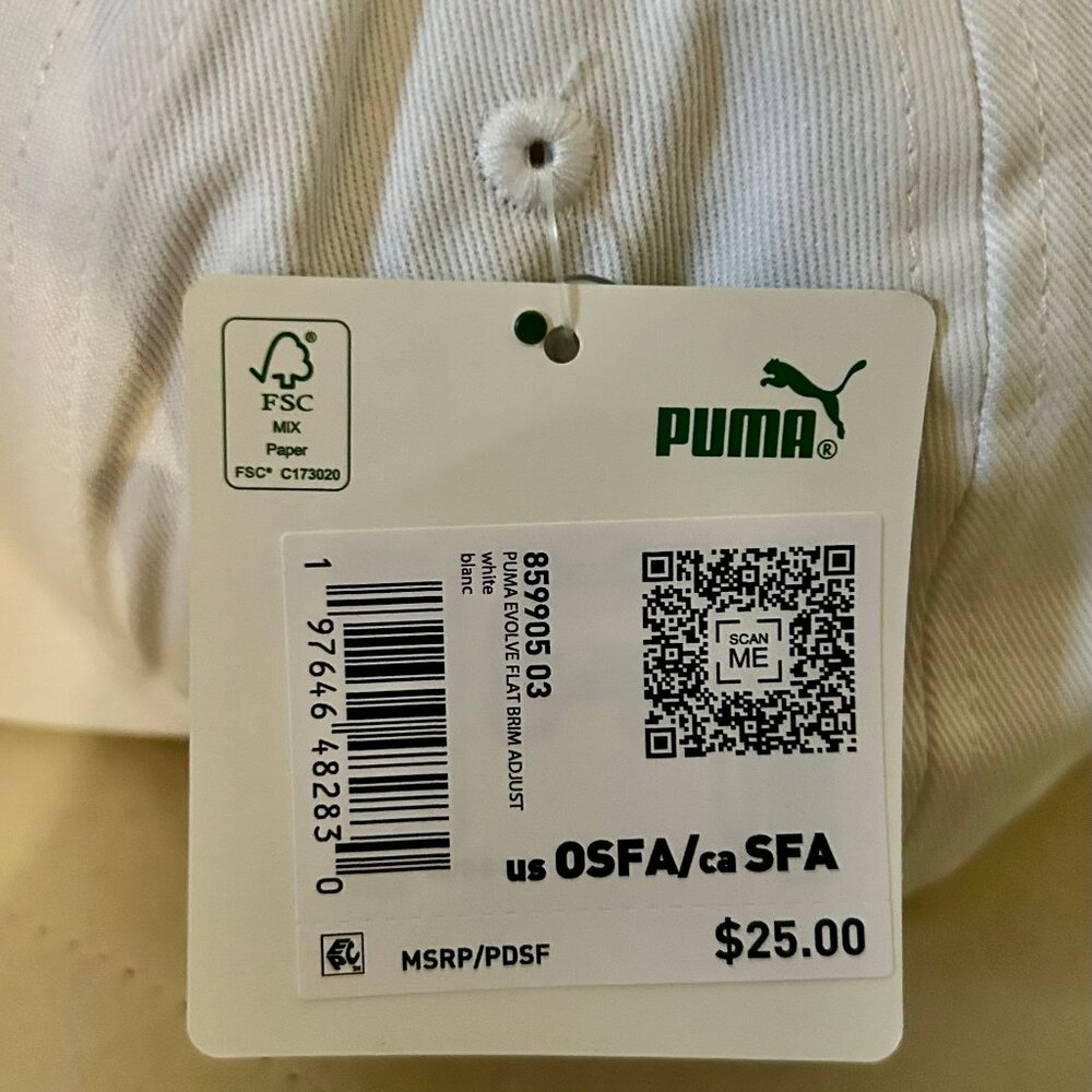Men's/Women's White Puma Hat  - NWT - Picture 7 of 9